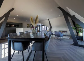Table and chairs in a dining room